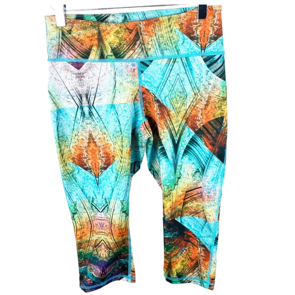 Zella Geometric Shape Cropped Yoga Leggings Size Medium